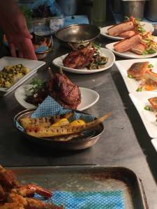 Dinner tapas at Ottolenghi Isslington. A few of my personal favorites, the pork- belly, sea bass and lamb chop - Neuman's Kitchen